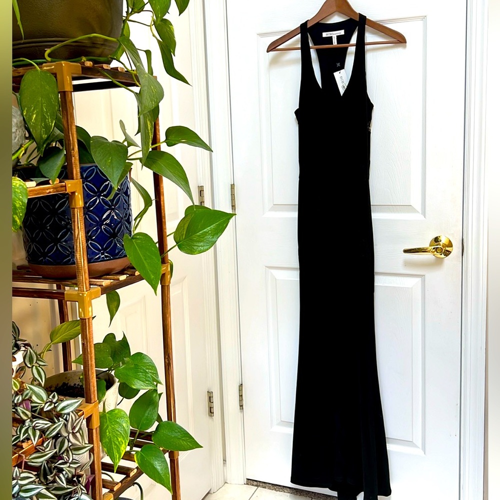 NWT BCBGeneration Long slim black dress XS